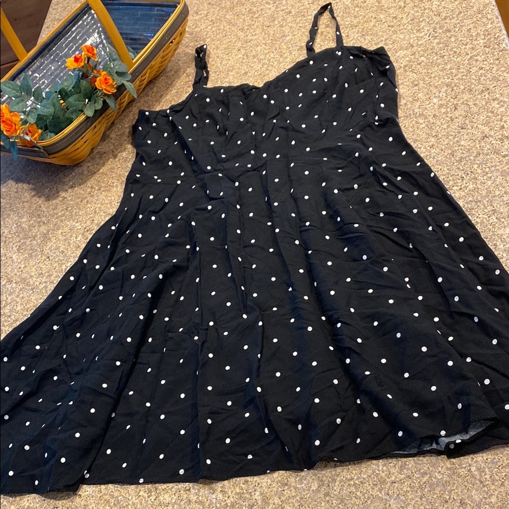 Old Navy Polka Dot Cami Dress or Cover Up XL Black and White